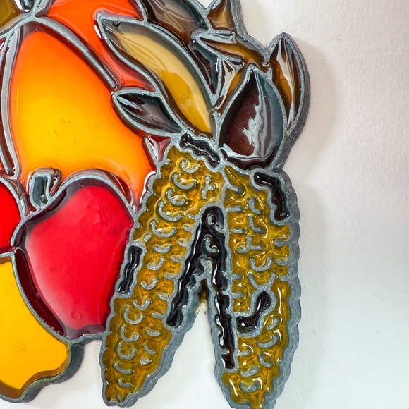 EUC Vintage 70s Fall Harvest Pumpkin Suncatcher Ornament 🎃🍁 - Picture 4 of 5